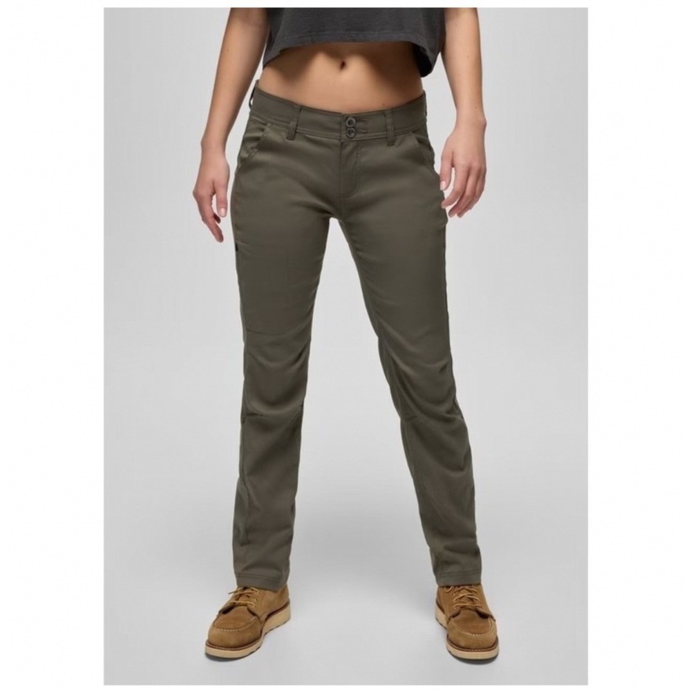 Prana Halle Pant Womens 4 Short Olive Green Excellent Hiking Zion Straight Leg